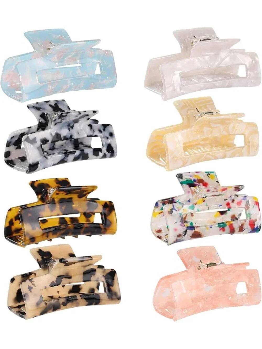 8 Pcs Claw Hair Clips - 3 Inch Stylish Hair Accessories for Women, Perfect Hold